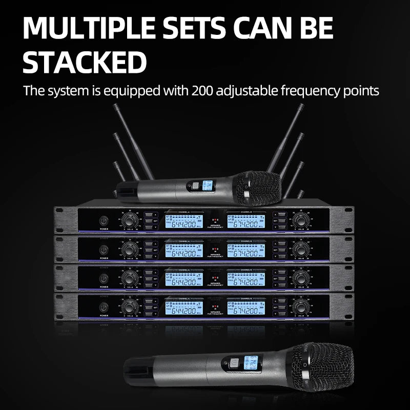 Professional wireless microphone 1-to-2 metal handheld home KTV singing performance microphone