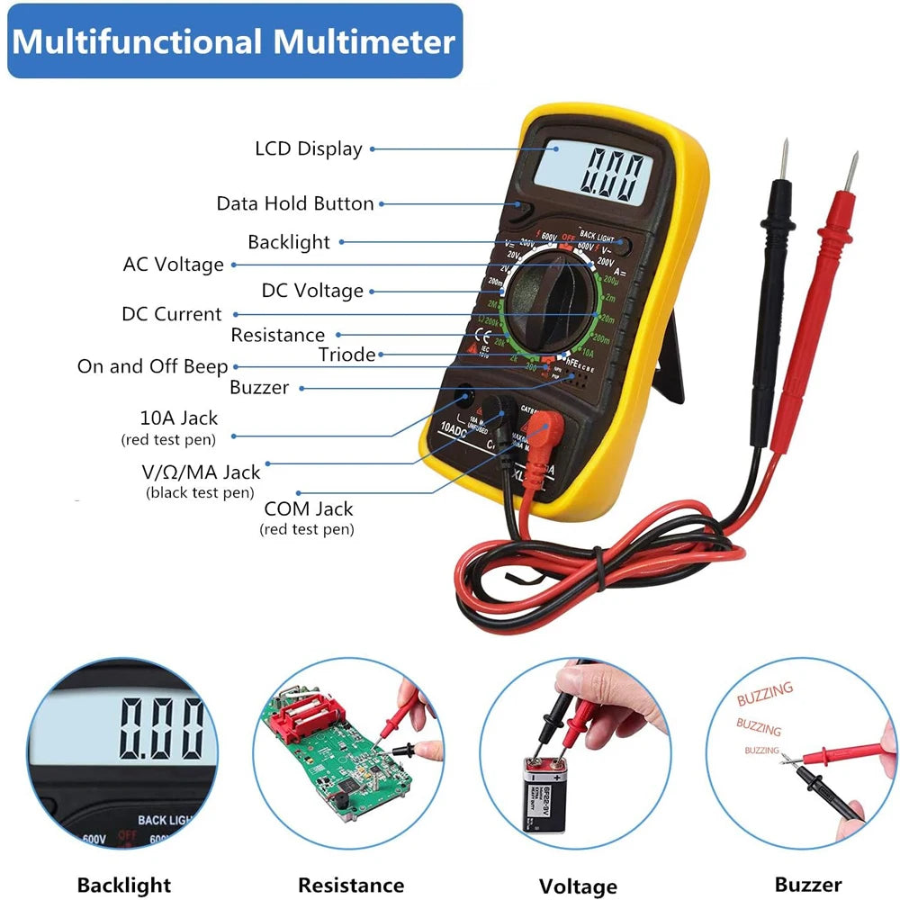 20-IN-1 Soldering Iron Kit Welding Tool, Soldering Kit with LCD Digital Multimeter, 60W Soldering Iron with 5 Extra Tips, Stand