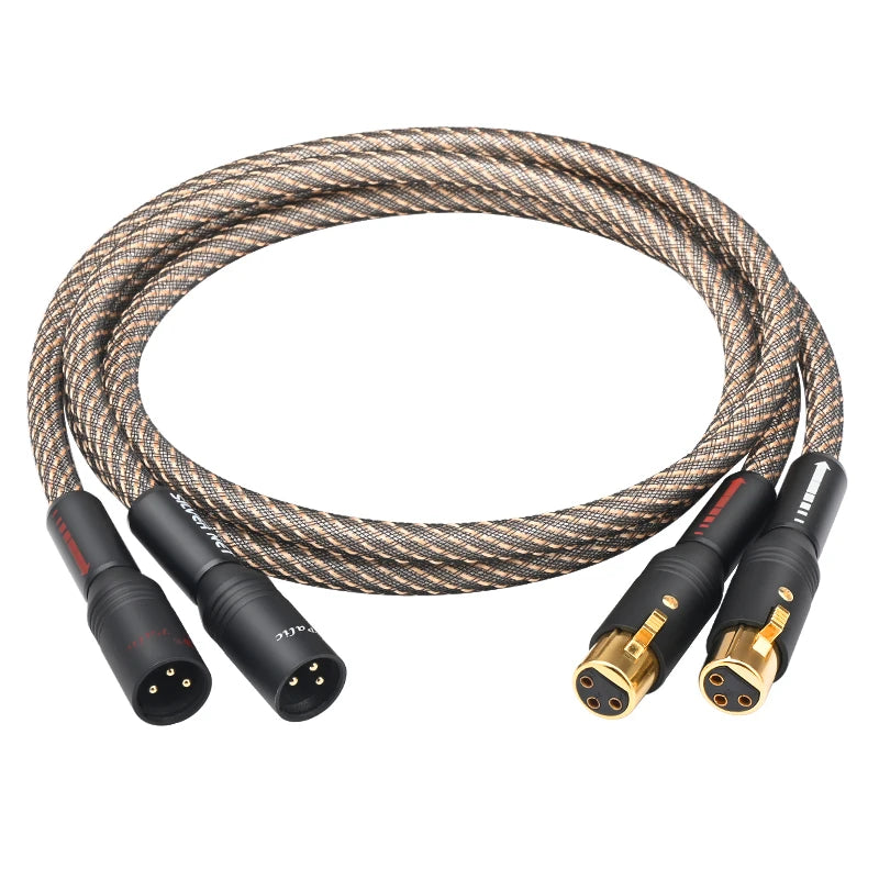 HiFi UK QED XLR Audio Cable High Purity OFC Plated Silver with Quad Shielding Noise-free 2XLR Male Cable for Mixer Microphone