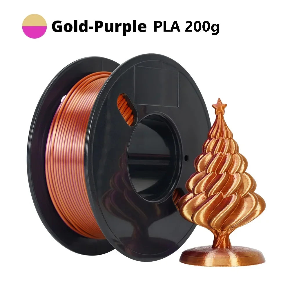 PLA Filament Multicolor 3D Printer Filament No-Tangling Bubble Free for FDM 3D Printer Material PLA Filament 200g/roll 1.75mm