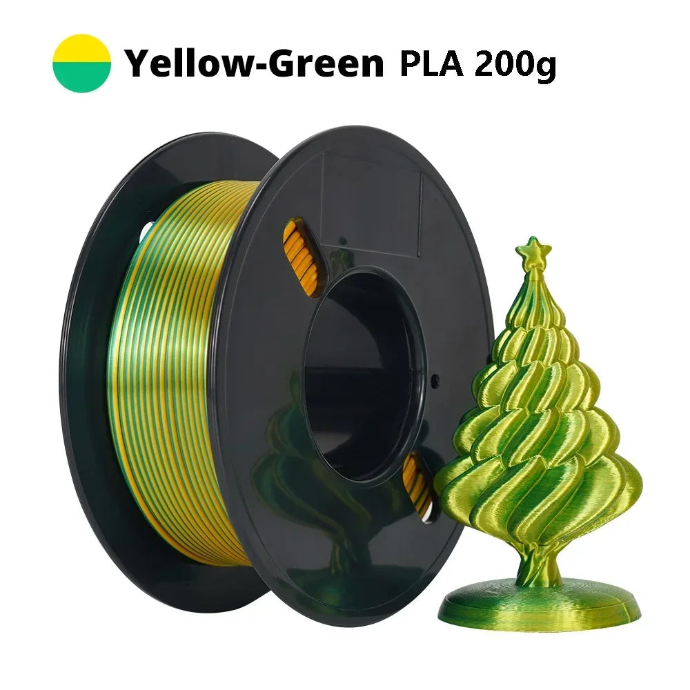 PLA Filament Multicolor 3D Printer Filament No-Tangling Bubble Free for FDM 3D Printer Material PLA Filament 200g/roll 1.75mm
