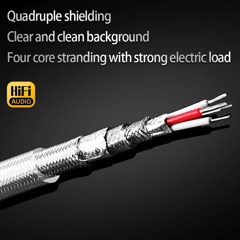HiFi UK QED XLR Audio Cable High Purity OFC Plated Silver with Quad Shielding Noise-free 2XLR Male Cable for Mixer Microphone