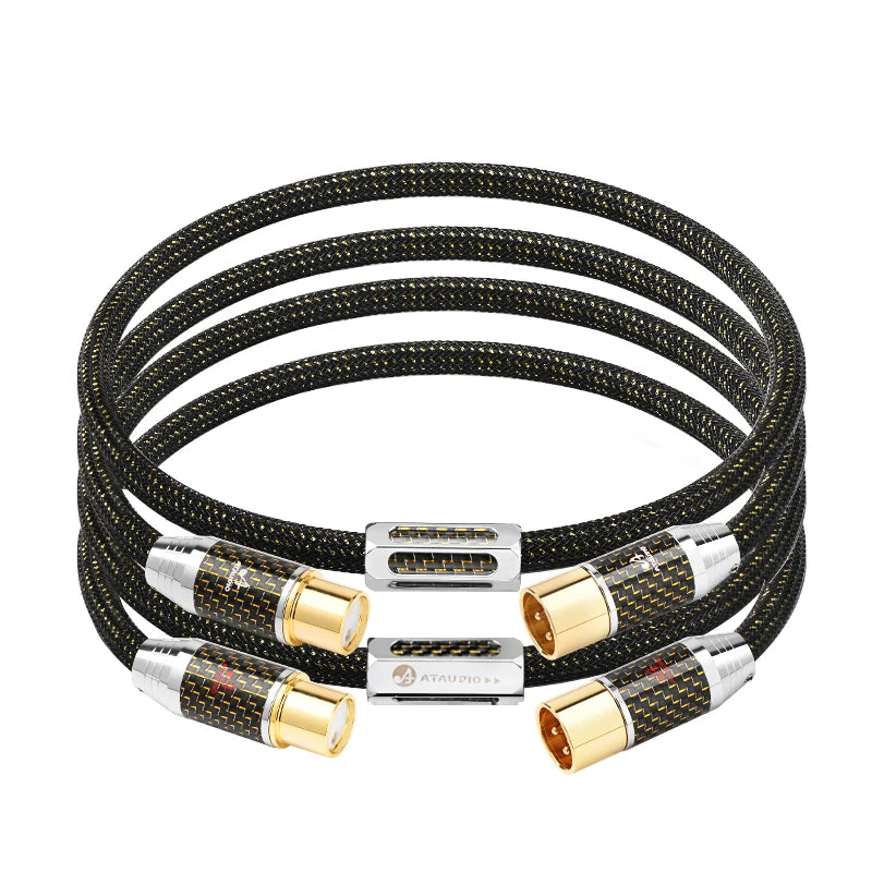 ATAUDIO HiFi XLR Balance Cable for Amplifier Speaker High Quality OCC Gold-plated Core 2XLR Male to 2XLR Female Plug Audio Cable