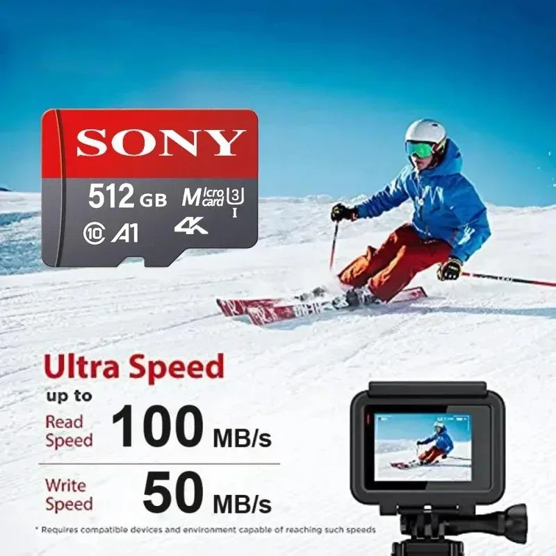 Sony TF Memory Card 1TB High Speed Micro SD Card 128GB 1TB 512GB 256GB A2 U3 V30 SD TF Flash Cards For Xiaomi Phone Computer