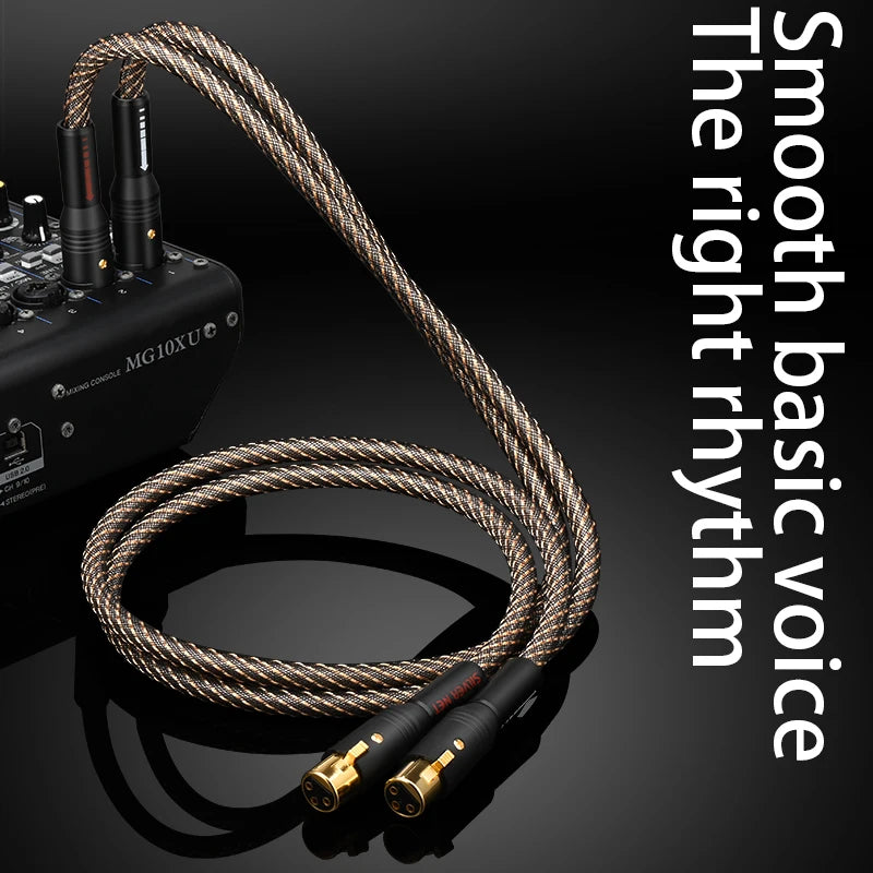 HiFi UK QED XLR Audio Cable High Purity OFC Plated Silver with Quad Shielding Noise-free 2XLR Male Cable for Mixer Microphone