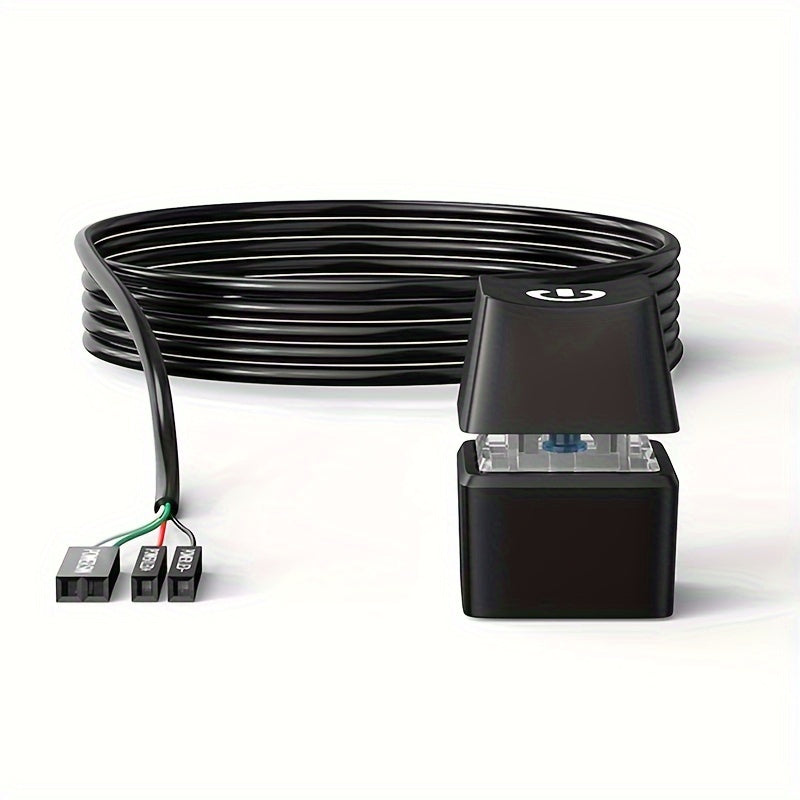 TEUCER Desktop Power Switch Extension Cord with External Key,Desktop Power Start Key - Convenient External Extension for Computer Desktop