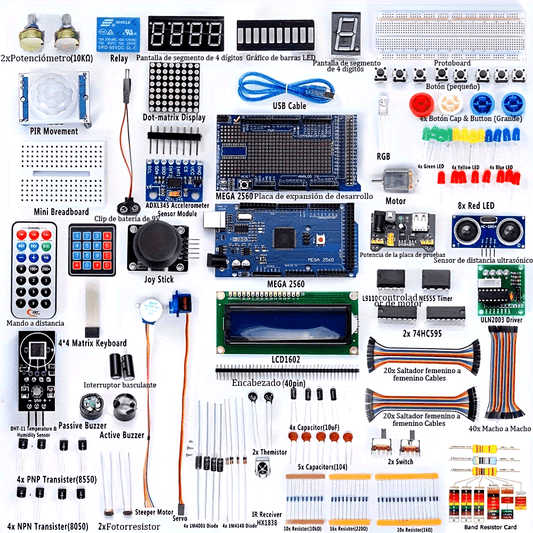 1 Set Full Version Starter Kit For Arduino Beginner Learning, MEGA 2560 Servo Motor LCD1602 Model