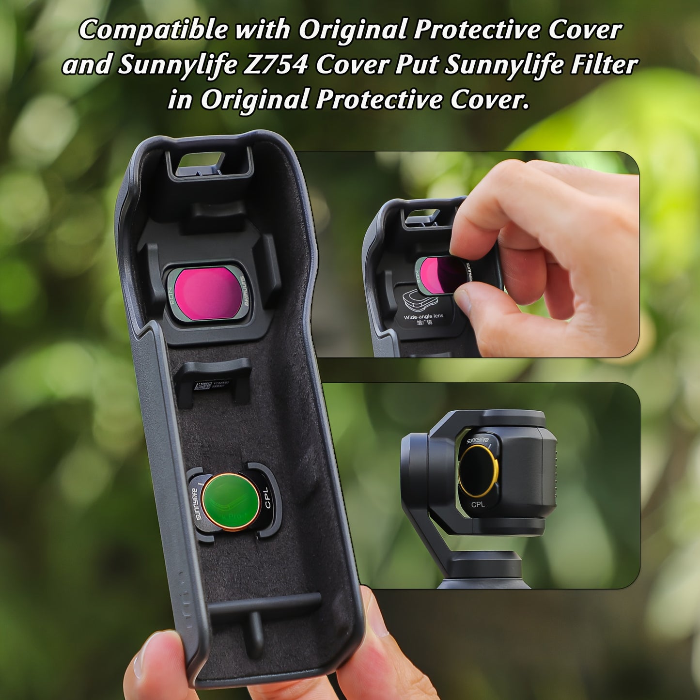 Sunnylife ND Lens Filter Set Compatible with DJI OSMO Pocket 3, Magnetic Optical Glass Lens Filter Accessories, 4 Pack (MCUV, CPL, ND32, ND64) or 6 Pack (MCUV, CPL, ND8, ND16, ND32, ND64)