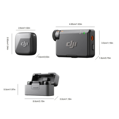 for dji Mic Mini Wireless Microphone System with 2 TX & 1 RX + Charging Case - Ultralight Noise-Canceling Lavalier for DJI Osmo Mobile 7P/Pocket3, Compatible with Iphones, Android Phones, Streaming, Vlogging, Content Creation