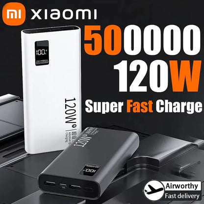 Xiaomi 500000mAh Power Bank High Capacity PowerBank 120W Fast Charging Portable External Battery Charger For iPhone Samsung