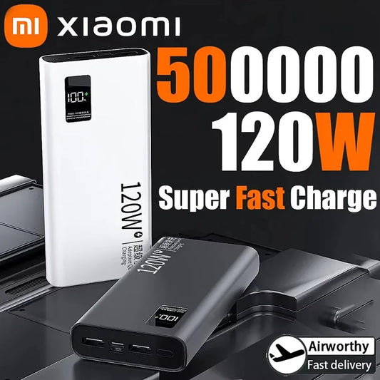 Xiaomi 500000mAh Power Bank High Capacity PowerBank 120W Fast Charging Portable External Battery Charger For iPhone Samsung