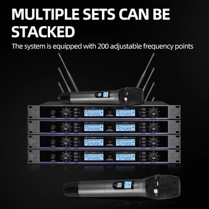 Professional wireless microphone 1-to-2 metal handheld home KTV singing performance microphone