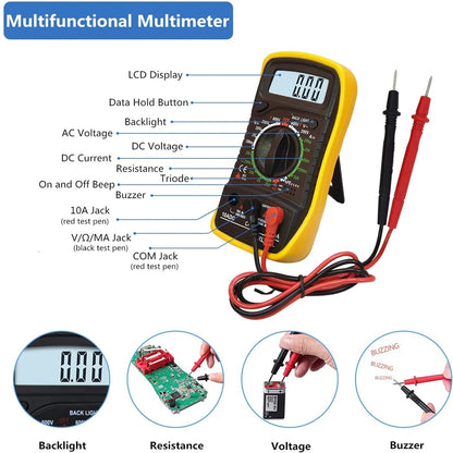 20-IN-1 Soldering Iron Kit Welding Tool, Soldering Kit with LCD Digital Multimeter, 60W Soldering Iron with 5 Extra Tips, Stand