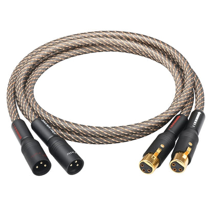 HiFi UK QED XLR Audio Cable High Purity OFC Plated Silver with Quad Shielding  Noise-free 2XLR Male Cable for Mixer Microphone