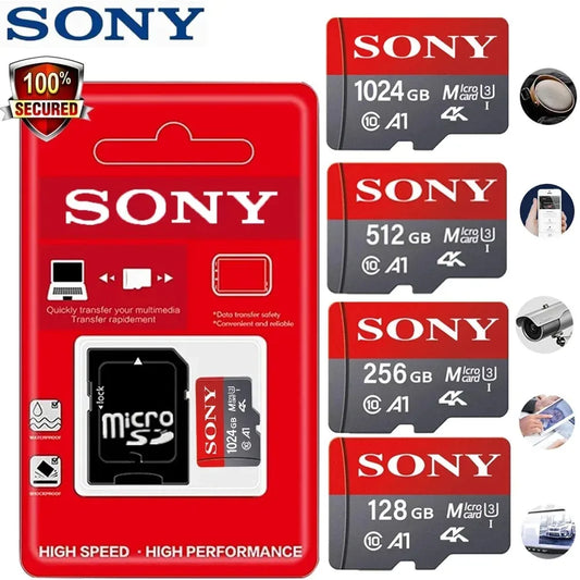 Sony TF Memory Card 1TB High Speed Micro SD Card 128GB 1TB 512GB 256GB A2 U3 V30 SD TF Flash Cards For Xiaomi Phone Computer