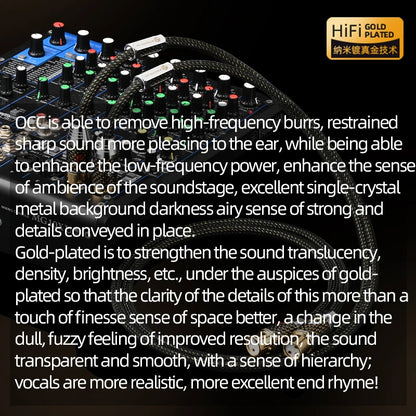 ATAUDIO HiFi XLR Balance Cable for Amplifier Speaker High Quality OCC Gold-plated Core 2XLR Male to 2XLR Female Plug Audio Cable