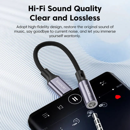 Toocki USB Type C 3.5 Jack Earphone Adapter USB C to 3.5mm Headphones AUX Audio Cable For Huawei P30 Xiaomi Mi 10 9 Es