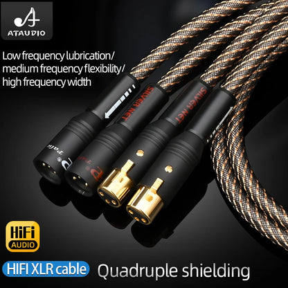 HiFi UK QED XLR Audio Cable High Purity OFC Plated Silver with Quad Shielding  Noise-free 2XLR Male Cable for Mixer Microphone