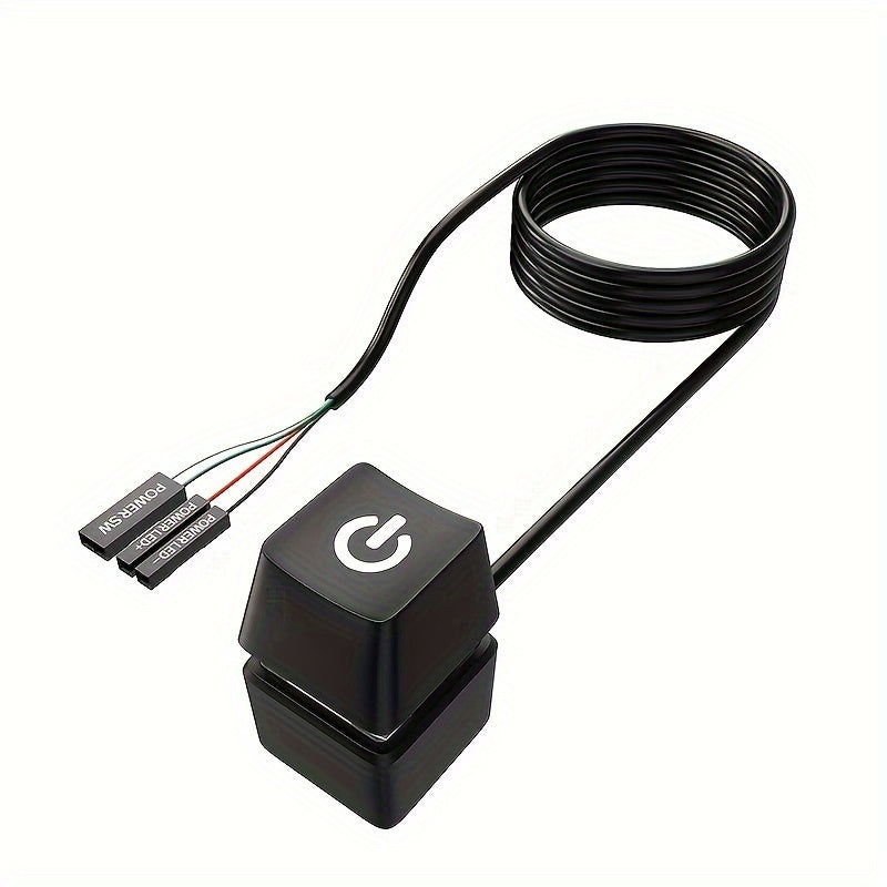 TEUCER Desktop Power Switch Extension Cord with External Key,Desktop Power Start Key - Convenient External Extension for Computer Desktop
