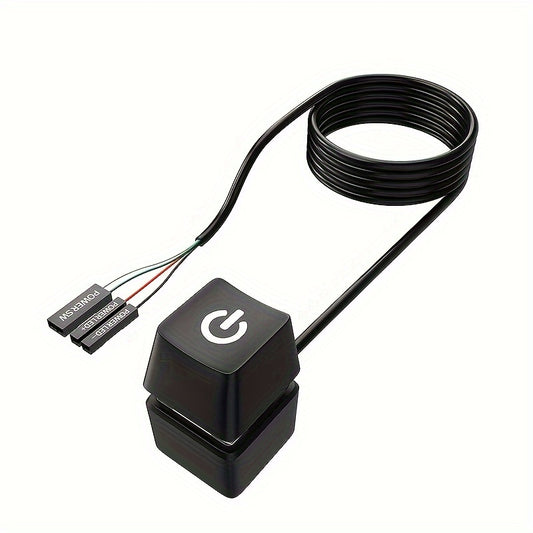 TEUCER Desktop Power Switch Extension Cord with External Key,Desktop Power Start Key - Convenient External Extension for Computer Desktop