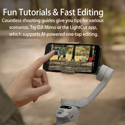 DJI Osmo Mobile SE OM Handheld Gimbal Stabilizer, a portable, foldable, intelligent follow - shooting and anti - shake mobile phone selfie gadget that is compatible with various devices